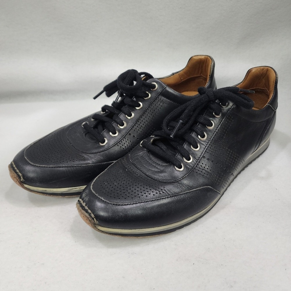 Magnanni Pueblo 14804 Mens US 9.5 M Sneakers Black Leather Lace Up Casual Shoes